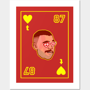 Travis Kelce 87 Heart - Yellow Posters and Art